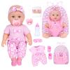 UZIDBTO 12 Inch Baby Dolls with Backpack Carrier Can Store Doll Clothes and Accessories,12" Reborn Baby Doll Set in Gift Box with Feeding Bottle Nipple Diaper for Kids Toddler Age 3+ view 1