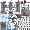 Plustopoy Medieval Castle Knight Toy Soldier Figures Army Men Toys, The Medieval Times Middle Ages DIY Castle Building Toy Piracy Knight Action Figurines with Storage Bag,2 Dragons, 2 Bridges, 1 Map view 1