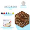 15 inches Wooden Fast Track Board Game Original Wahoo Board Game for 6 and 4 Players with Marbles and Dices Burnt Color Board Marble Game(Small) view 2