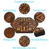 15 inches Wooden Fast Track Board Game Original Wahoo Board Game for 6 and 4 Players with Marbles and Dices Burnt Color Board Marble Game(Small) view 3