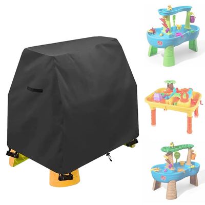 Kids Water Table Cover for Step2 Rain Showers Splash Pond Water Table, Waterproof Kids Sand and Water Table Toys Covers Heavy Duty Outdoor Toddlers Sand Table Cover (Black)