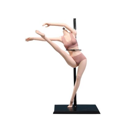 1/6 Scale Female Body, 12inch Super Flexible Asian Body Type Action Figure JIAOUDOLL Seamless Narrow Shoulders Figure Body Doll Collection (Pink Skin, JOQ-06C-Middle Bust-Undetachable Feet)