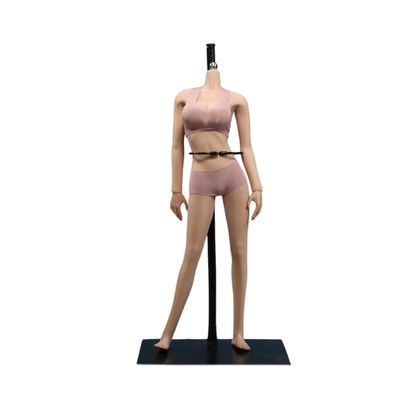 1/6 Scale Female Body, 12inch Super Flexible Asian Body Type Action Figure JIAOUDOLL Seamless Narrow Shoulders Figure Body Doll Collection (Suntan Skin, JOQ-07F-Big Bust-Undetachable Feet)