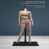 1/6 Scale Female Body, 12inch Super Flexible Asian Body Type Action Figure JIAOUDOLL Seamless Narrow Shoulders Figure Body Doll Collection (Suntan Skin, JOQ-07F-Big Bust-Undetachable Feet) view 2