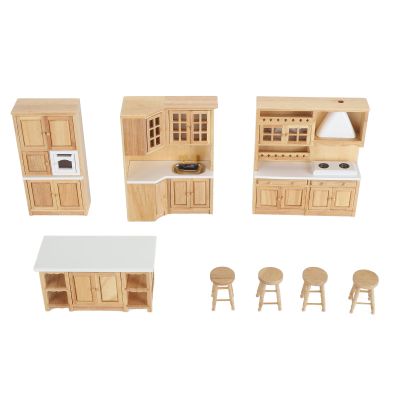 1:12 Scale Wooden Dollhouse Cabinet Furniture Stimulation Realistic Miniature Kitchen Cabinets Accessory 1:12 Miniature Dollhouse Decoration Dollhouse Accessories