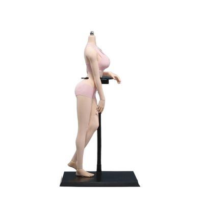 1/6 Scale Female Body, 12inch Super Flexible Asian Body Type Action Figure JIAOUDOLL Seamless Narrow Shoulders Figure Body Doll Collection (Pink Skin, JOQ-10D-Big Bust-Detachable Feet)