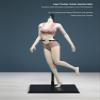 1/6 Scale Female Body, 12inch Super Flexible Asian Body Type Action Figure JIAOUDOLL Seamless Narrow Shoulders Figure Body Doll Collection (New Pale Skin, JOQ-06C-Middle Bust-Undetachable Feet) view 2