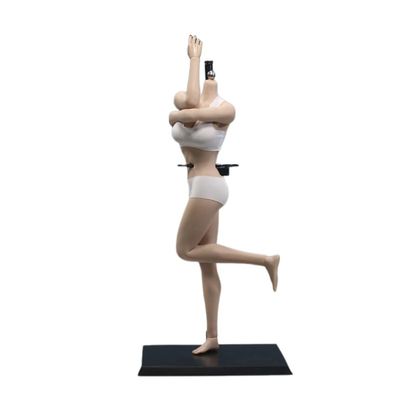 1/6 Scale Female Body, 12inch Super Flexible Asian Body Type Action Figure JIAOUDOLL Seamless Narrow Shoulders Figure Body Doll Collection (New Suntan Skin, JOQ-10D-Big Bust-Detachable Feet)