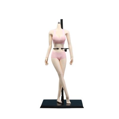 1/6 Scale Female Body, 12inch Super Flexible Asian Body Type Action Figure JIAOUDOLL Seamless Narrow Shoulders Figure Body Doll Collection (Pale Skin, JOQ-07F-Big Bust-Undetachable Feet)