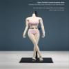 1/6 Scale Female Body, 12inch Super Flexible Asian Body Type Action Figure JIAOUDOLL Seamless Narrow Shoulders Figure Body Doll Collection (Pale Skin, JOQ-07F-Big Bust-Undetachable Feet) view 2