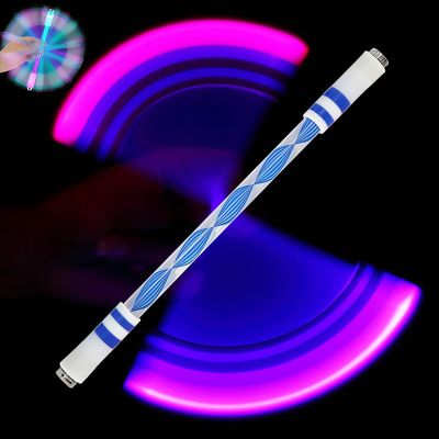ZFFLYH Spinning Rotating Pen LED Rolling Finger Rotating Pen Anti Slip Coating Spinning Pen Resistant Fingertip Toy for Student Entertainment, Spiral Style,Blue