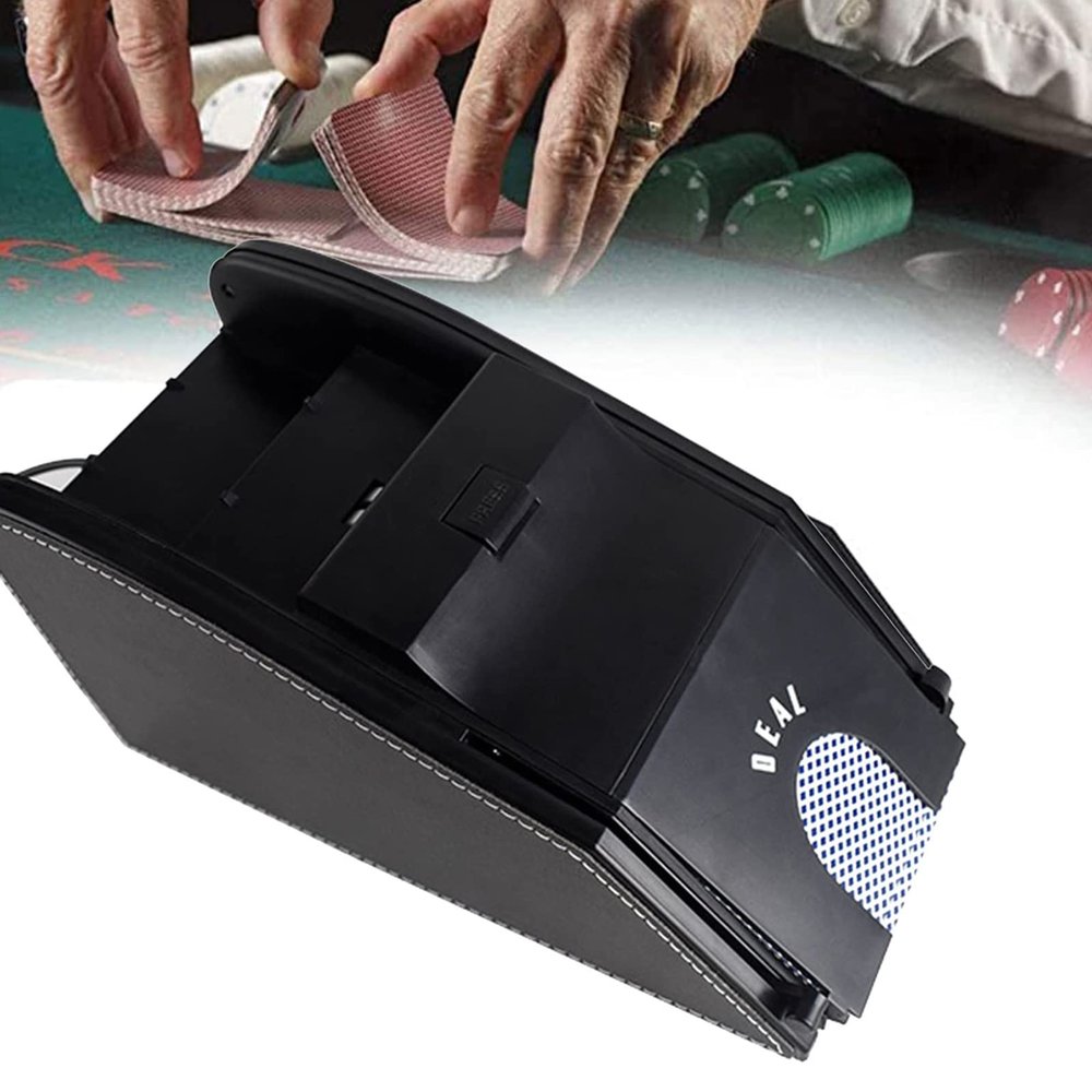 Automatic Card Shuffler, 2 in 1 Professional Shuffle Deal Machine Electric Casino Shuffling Machine Great for Home Tournament Use