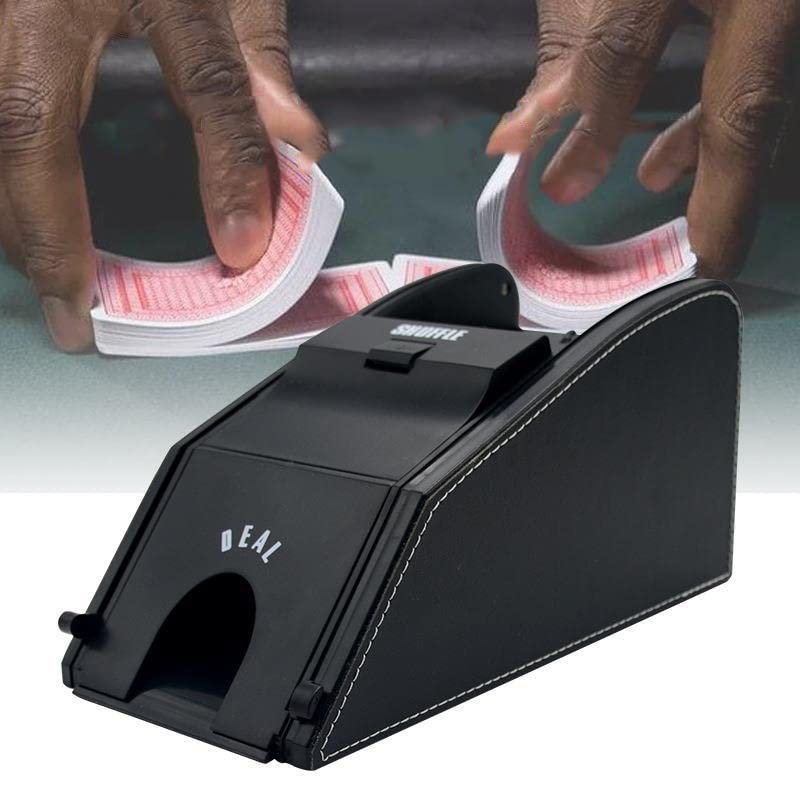 2 in 1 Portable Casino Card Shuffler, Automatic Card Dealer, Easy to Use, Free Your Hands and SAE Time, Electric Shuffle Machine for Shuffling and Dealing Cards