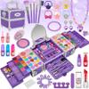 99 Pcs Kids Makeup Kit for Girls, Princess Toys Real Washable Cosmetics Set with Mirror, Hair Ties, Nails, Rings, Earrings, Necklace, Perfect for 3 4 5 6 7 8 Year Old Girls Birthday view 1