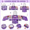 99 Pcs Kids Makeup Kit for Girls, Princess Toys Real Washable Cosmetics Set with Mirror, Hair Ties, Nails, Rings, Earrings, Necklace, Perfect for 3 4 5 6 7 8 Year Old Girls Birthday view 4