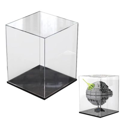 Acrylic Display Case for Lego10143 Death Star 2 Building Blocks  Compatible LegoModelGiftStorage Display (Model not Included) (Black Base)