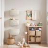 Wycoroy Hanging Baskets for Organizing,Over the Door Organizers and Storage,3-Tier Woven Cotton Wall-Mounted Storage Organizer Bag Decorative,Kitchen,Living Room,Bathroom,Bedroom,White view 2