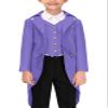 BesserBay Halloween Kids Medieval Wily Wonk Renaissance Steampunk Outfit Pirate Vintage Frock Coat Purple 10 Years view 1