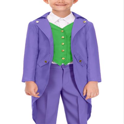 BesserBay Halloween Kids Renaissance Steampunk Medieval Gothic Frock Coat Victorian Jokerr Outfit Purple 10 Years