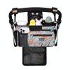TOPDesign Universal Baby Stroller Organizer, Stroller Caddy with Detachable Mesh Bag & Heightened Insulated Cup Holders & Non-Slip Secure Hooks Accessories, Fits Most Strollers (Green Bandanna) view 1