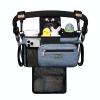 TOPDesign Universal Baby Stroller Organizer, Stroller Caddy with Detachable Mesh Bag & Heightened Insulated Cup Holders & Non-Slip Secure Hooks Accessories, Fits Most Strollers (Blue) view 1