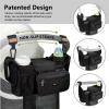 TOPDesign Universal Baby Stroller Organizer, Stroller Caddy with Detachable Mesh Bag & Heightened Insulated Cup Holders & Non-Slip Secure Hooks Accessories, Fits Most Strollers (Blue) view 4