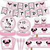 118 Pcs Pink Half Birthday Party Supplies 6 Months Tablecloth Paper Plates Napkins Cups Forks Banner Tableware for Girls Half Way To First Birthday Baby Shower Party Supplies Decorations view 1