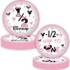 118 Pcs Pink Half Birthday Party Supplies 6 Months Tablecloth Paper Plates Napkins Cups Forks Banner Tableware for Girls Half Way To First Birthday Baby Shower Party Supplies Decorations view 4