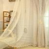 Iuokuby Countryside Style Sheer Curtains Home Decor Voile Curtain Rod Pocket Embroidered for Living Dining Room Bedroom Balcony(1 Panel, W 52 x L 84 inch, Beige) view 2