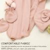 AQOKKA Newborn Receiving Blanket with Bow Hat Mittens Wooden Card Set Newborns Toddler Baby Boy Girl Nursery Swaddle Wrap view 2