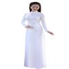 A26 The flowers embroidered white Ao dai Vietnam Vietnamese Traditional Ao Dai For Women, Vietnamese Dress For Women, Ao Dai Dress For Women ao dai Tet Lunar New Year (7XL) view 1