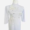 A26 The flowers embroidered white Ao dai Vietnam Vietnamese Traditional Ao Dai For Women, Vietnamese Dress For Women, Ao Dai Dress For Women ao dai Tet Lunar New Year (7XL) view 3