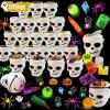 384PCS Prefilled Party Favor Bulk for Kids, 48PACK Prefilled Ghost Cauldrons With 6 Halloween Toys Inside, Goodie Bag Fillers, Prizes Gifts Miniatures for Kids, Trick or Treat view 1