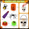 384PCS Prefilled Party Favor Bulk for Kids, 48PACK Prefilled Ghost Cauldrons With 6 Halloween Toys Inside, Goodie Bag Fillers, Prizes Gifts Miniatures for Kids, Trick or Treat view 3