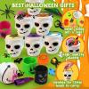 384PCS Prefilled Party Favor Bulk for Kids, 48PACK Prefilled Ghost Cauldrons With 6 Halloween Toys Inside, Goodie Bag Fillers, Prizes Gifts Miniatures for Kids, Trick or Treat view 4