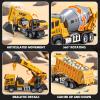 TAKGUD 4 Packs Metal Construction Trucks Playsets, Mini Friction Powered Engineering Vehicle, Crane, Excavator, Cement Mixer, Dump Truck Toys for Boys 3-5 Years Old, Die-Cast Trucks for Toddlers Kid view 4