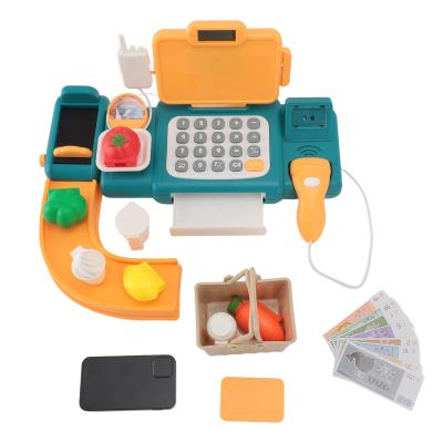 Play Cash Register, Cash Register Scanner Cash Register Toy Credit Card Reader for Role Playing for Kids (Green, 900W, 31.5x14x7.5cm)