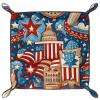 American Pattern Microfiber Leather Dice Trays Folding for RPG DND Table Games, Leather Dice Holder Storage Box Portable Folding Rolling Dice Tray, 20.5x20.5cm view 1