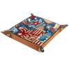 American Pattern Microfiber Leather Dice Trays Folding for RPG DND Table Games, Leather Dice Holder Storage Box Portable Folding Rolling Dice Tray, 20.5x20.5cm view 2