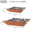 American Pattern Microfiber Leather Dice Trays Folding for RPG DND Table Games, Leather Dice Holder Storage Box Portable Folding Rolling Dice Tray, 20.5x20.5cm view 4