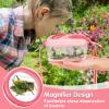 2Sets Bug Catcher for Kids- Sturdy Kids Bug Catching Kit Gifts with Collector Butterfly Net Tweezer, Bugs Habitat Outdoor Explorer Kit for Age 3 4 5 6 7 8, 8Pcs, Pink view 2