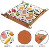 Balanced Biet Food Print Microfiber Leather Dice Trays Folding for RPG DND Table Games, Leather Dice Holder Storage Box Portable Folding Rolling Dice Tray, 20.5x20.5cm view 3