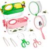 2Sets Bug Catcher for Kids - Sturdy Kids Bug Catching Kit Gifts with Collector Butterfly Net Tweezer, Bugs Habitat Outdoor Explorer Kit for Age 3 4 5 6 7 8, 8Pcs, Green & Pink view 1