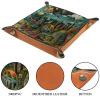 American City Microfiber Leather Dice Trays Folding for RPG DND Table Games, Leather Dice Holder Storage Box Portable Folding Rolling Dice Tray, 20.5x20.5cm view 3