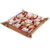 Cute Lucky Cat Pattern Microfiber Leather Dice Trays Folding for RPG DND Table Games, Leather Dice Holder Storage Box Portable Folding Rolling Dice Tray, 16x16cm view 2