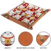 Cute Lucky Cat Pattern Microfiber Leather Dice Trays Folding for RPG DND Table Games, Leather Dice Holder Storage Box Portable Folding Rolling Dice Tray, 16x16cm view 3