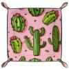 Pink Cactus Microfiber Leather Dice Trays Folding for RPG DND Table Games, Leather Dice Holder Storage Box Portable Folding Rolling Dice Tray, 20.5x20.5cm view 1