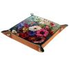 Bouquet of Flowers Microfiber Leather Dice Trays Folding for RPG DND Table Games, Leather Dice Holder Storage Box Portable Folding Rolling Dice Tray, 20.5x20.5cm view 2