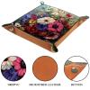 Bouquet of Flowers Microfiber Leather Dice Trays Folding for RPG DND Table Games, Leather Dice Holder Storage Box Portable Folding Rolling Dice Tray, 20.5x20.5cm view 3