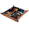Astronaut Animals Microfiber Leather Dice Trays Folding for RPG DND Table Games, Leather Dice Holder Storage Box Portable Folding Rolling Dice Tray, 20.5x20.5cm view 2